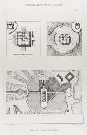 Königliches Schloß Moritzburg (Grundrisse, Situationsplan der Fasanerie), Blatt 3