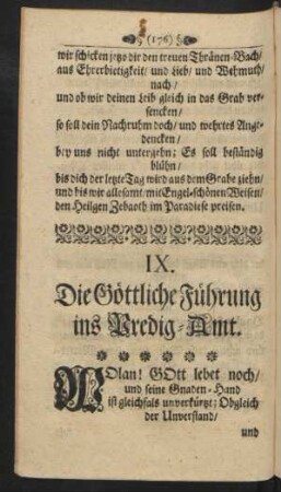 IX. Die Göttliche Führung ins Predig-Amt.