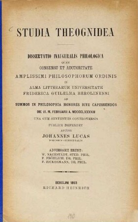 Studia theognidea