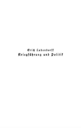 Kriegführung und Politik