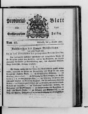 Num. 40, Ausgabe vom 3. Oktober 1821