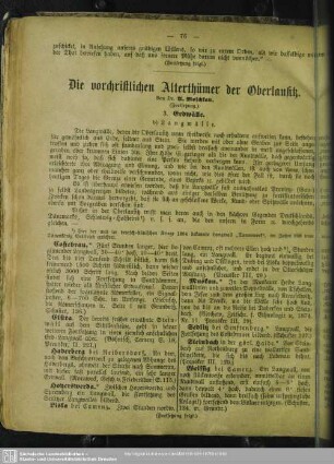 Die vorchristlichen Alterthümer der Oberlausitz