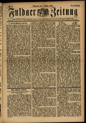 Ausgabe vom Mittwoch, den 07. März 1894.