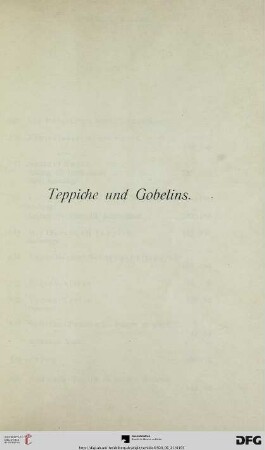Teppiche und Gobelins (Nr. 829-890)