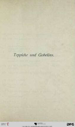 Teppiche und Gobelins (Nr. 829-890)