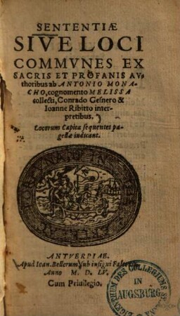 Sententiae sive loci communes ex sacris et profanis authoribus