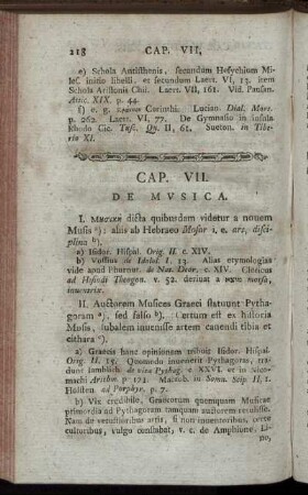 Cap. VII.- De Musica – Cap. VIII. De Cithara