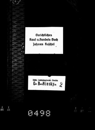 Gerichtshandelsbuch von Jahmen und Kaschel