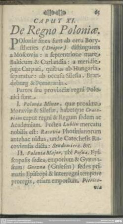 Caput XI. De Regno Poloniae
