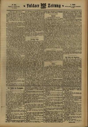 Zweite Ausgabe vom Dienstag, den 12. Dezember 1911.