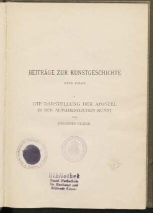 Die Darstellung der Apostel in der altchristlichen Kunst : eine ikonographische Studie