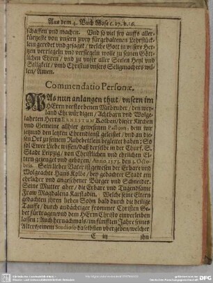Lebenslauf : Commendatio Personae