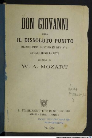 Don Giovanni ossia il dissoluto punito
