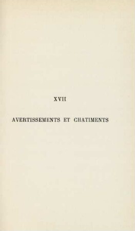 XVII. Avertissements de chatiments