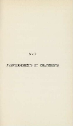 XVII. Avertissements de chatiments