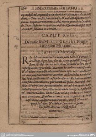 Caput XVII. De vario seu Mixto Genere Praeparationum Mercurii.