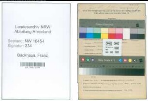 Entnazifizierung Franz Backhaus , geb. 20.12.1898 (Ingenieur)