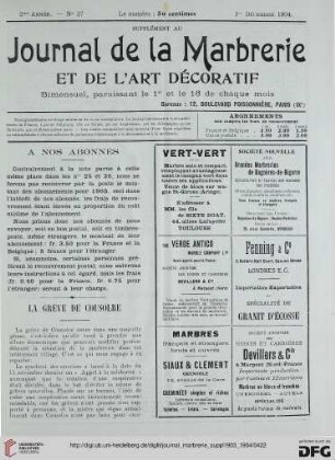 No. 27 (1er Decembre 1904)