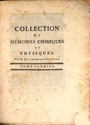 Collection de mémoires chimiques et physiques, 1