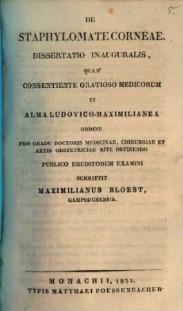 De staphylomate corneae : diss. inaug.