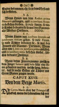 Caput XXVII. Von dem Berge Martis