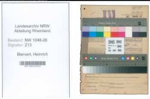 Entnazifizierung Heinrich Biervert , geb. 13.06.1904 (Inspektor)