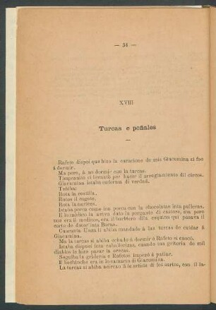 XVIII - Turcas e poñales