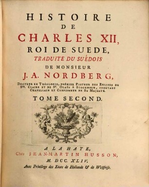 Histoire De Charles XII Roi De Suede. 2