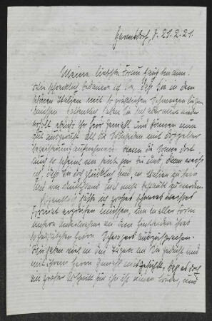 Brief von Margarete Kreutz an Margarete Hauptmann