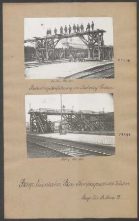 Im Westen: Bahnsteigüberführung im Bahnhof Sedan, in Bau, fertig
