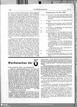 Steuertermine für Mai 1937