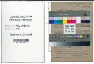 Entnazifizierung Gerhard Muennich , geb. 26.10.1907 (Beamter)