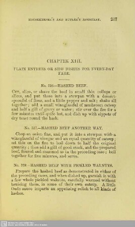 Chapter XIII. Plain entrees or side dishes for every-day fare