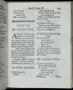 Caput VIII. De Ascensu Uteri.