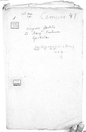Scipionis Gentilis (XXIX) epistolae ad Marq. Freherum - BSB Clm 10391