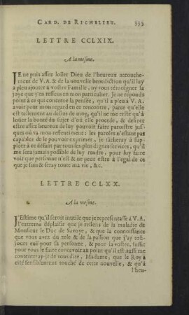 Lettre CCLXX. - CCLXXIX.