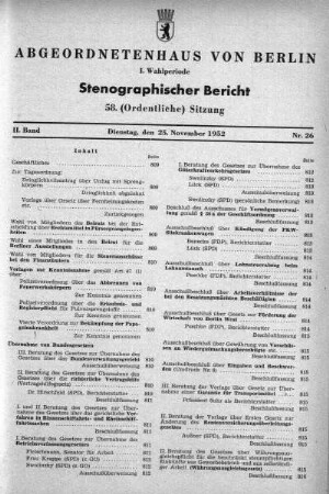 Nr. 26 (58), 25. November 1952