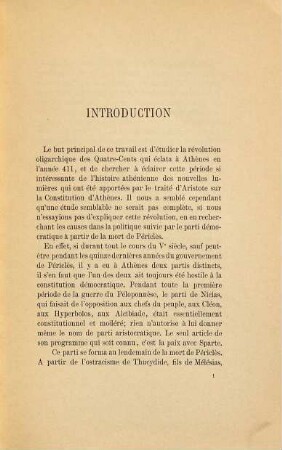La révolution oligarchique des quatre-cents à Athènes et ses causes