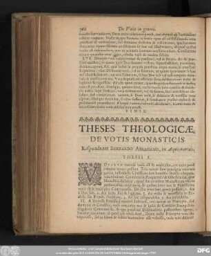 Theses Theologicae, De Votis Monasticis. Respondente Bernardo Abrahamo, ex Aquis mortuis.