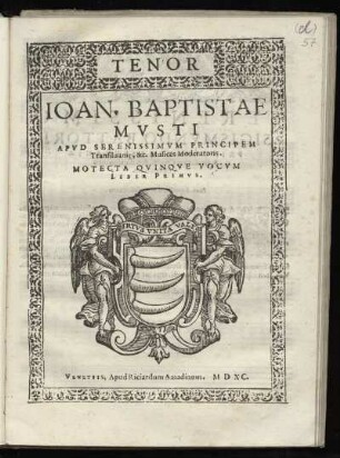 Giovanni Battista Mosto: Motecta quinque vocum. Liber primus. Tenor