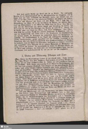 2. Boden und Witterung, Pflanzen und Tiere