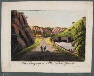 Der Plauensche Grund mit der Buschmühle und der Hegereiterbrücke nach Norden