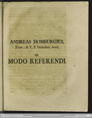 De Modo Referendi
