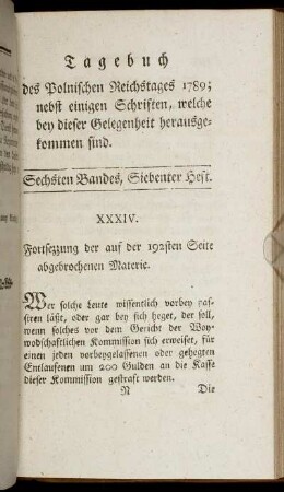 Sechsten Bandes, Siebenter Heft.