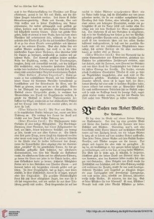Vier Sachen von Robert Walser