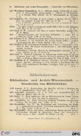 Bibliothekswesen (Nr.1236-1376)