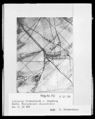 Sächsisches Meilenblatt (Ausschnitt), Leipzig-Probstheida und Umgebung