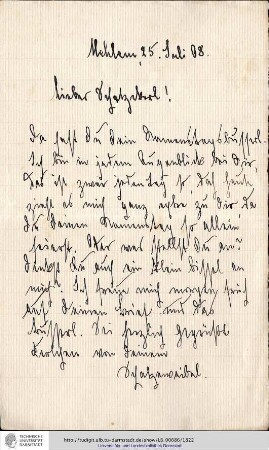 Brief vom 25.07.1908