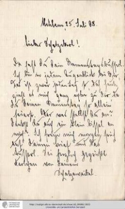 Brief vom 25.07.1908