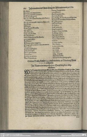 Gülden Bulla Keyser Caroli deß vierdten, zu Nürnberg Anno 1356. auffgericht